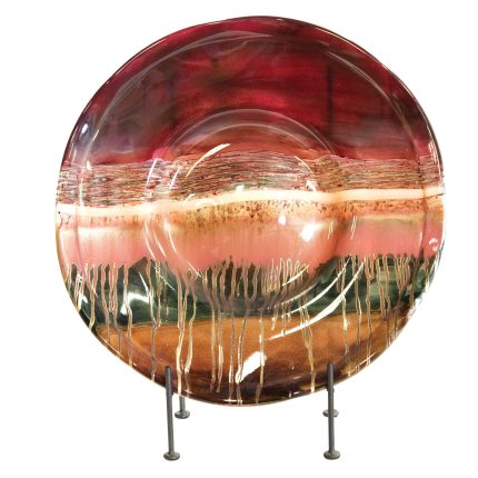 Sugar Plum Glass Charger with Iron Base