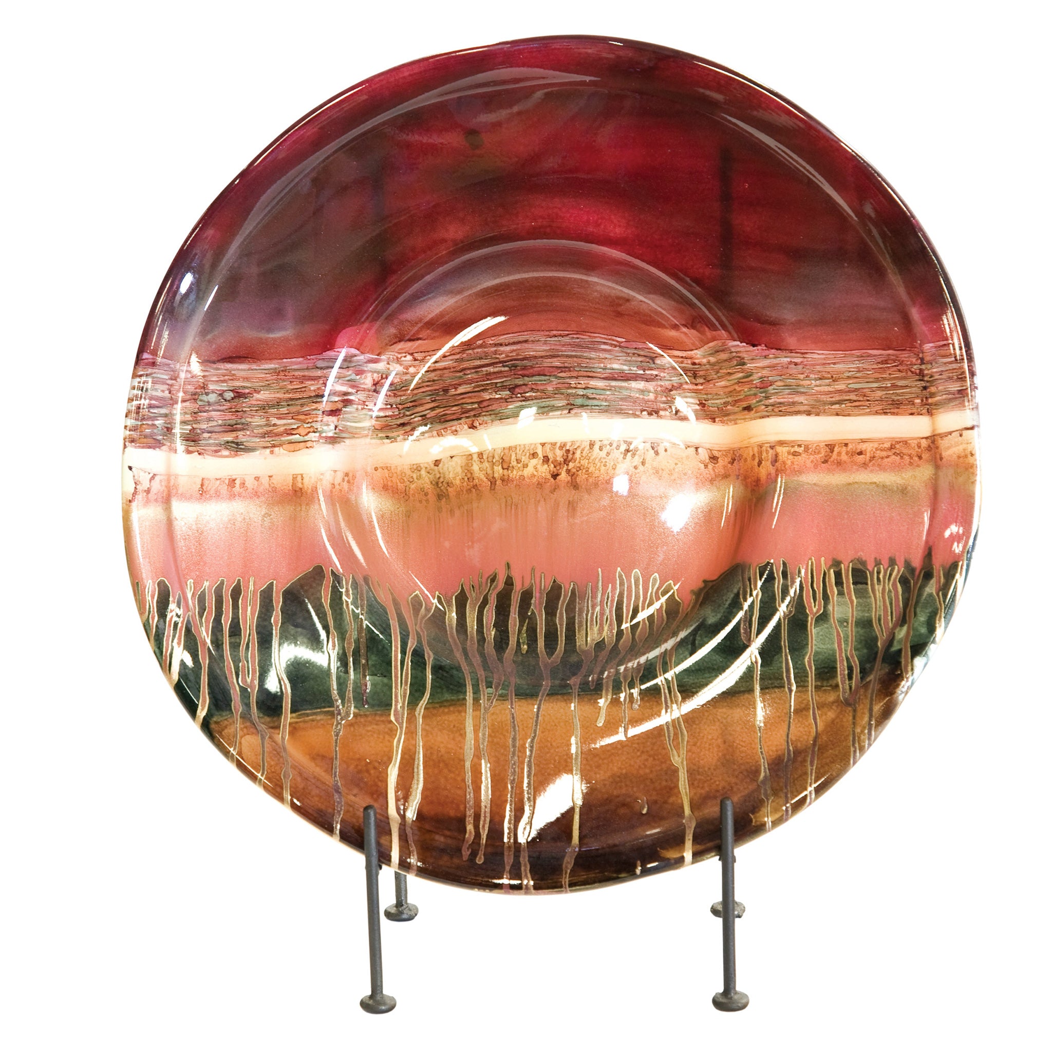 Sugar Plum Glass Charger with Iron Base