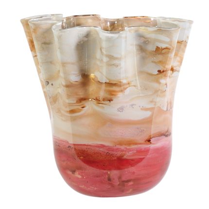 Taffy Blush Ruffle Glass Bowl