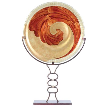 Signature Golden Glass Charger with Iron Stand
