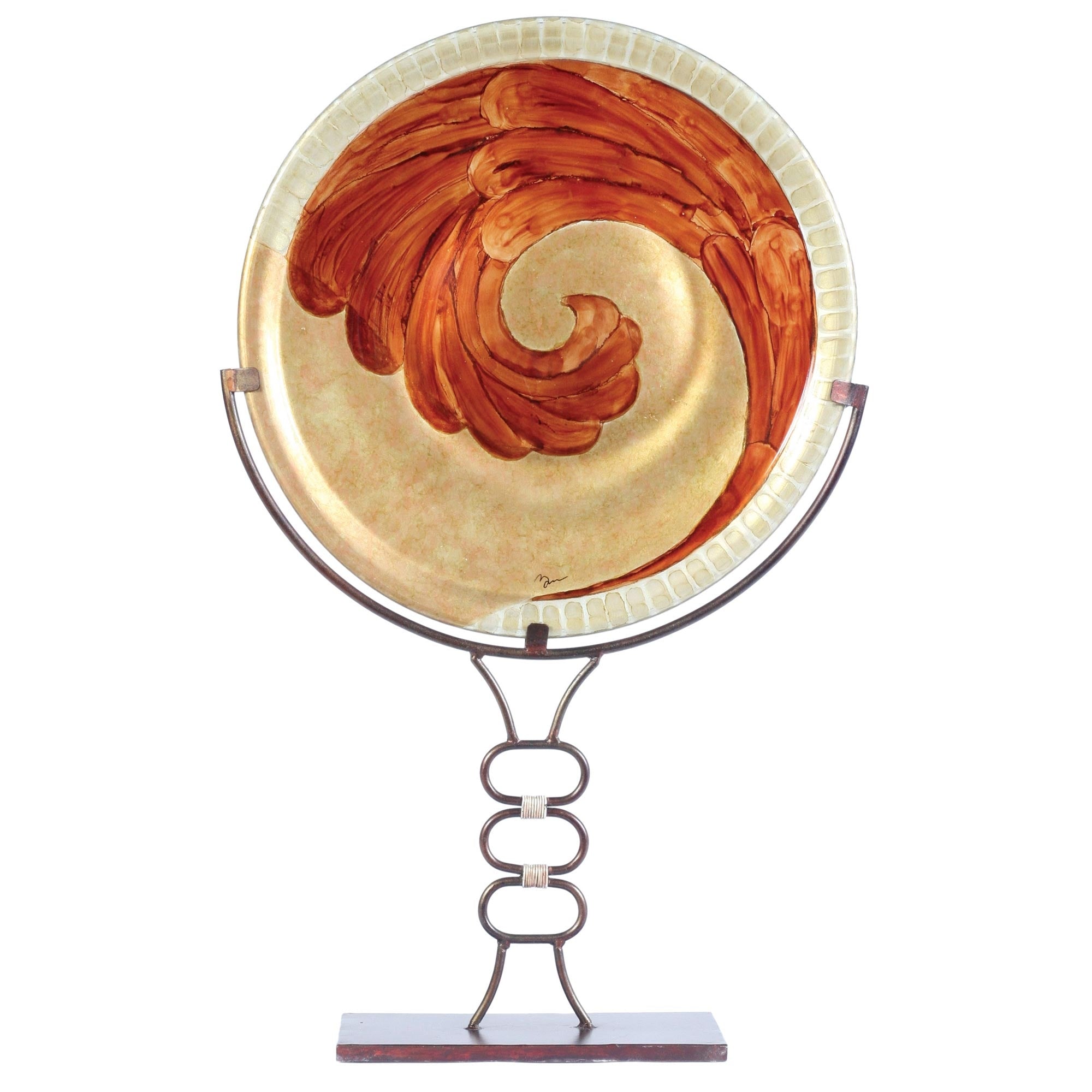 Signature Golden Glass Charger with Iron Stand
