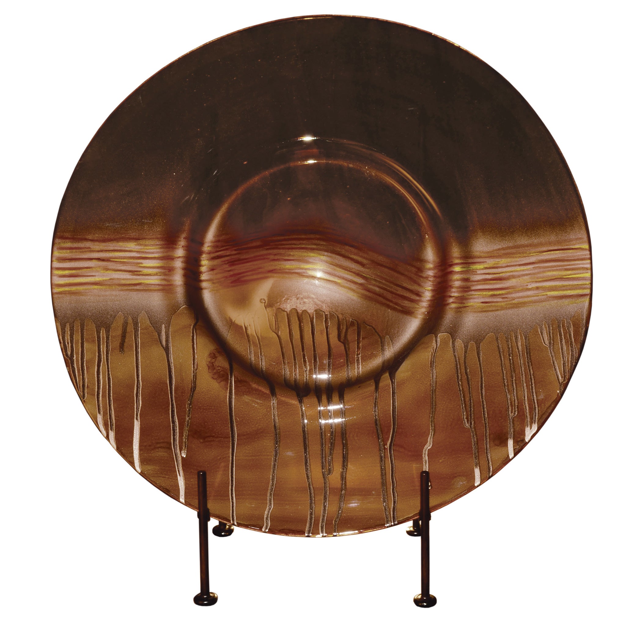 Riviera Sand Glass Charger with Iron Stand