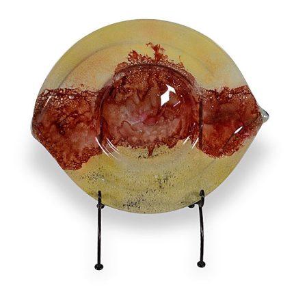 Desert Sun Triangle Glass Charger with Iron Stand