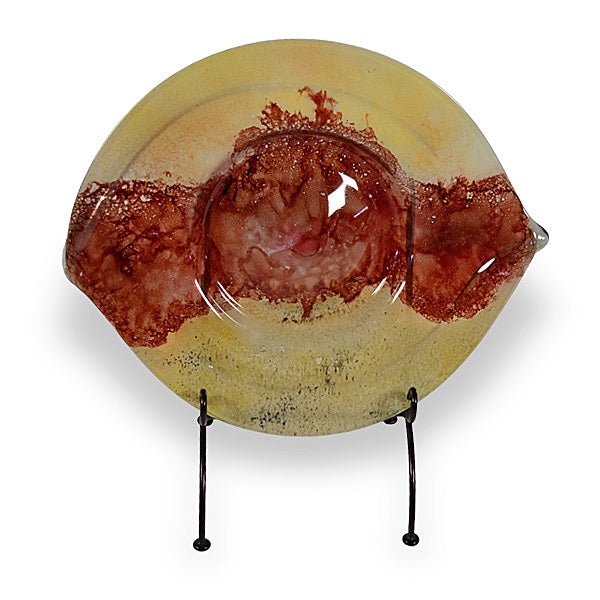 Desert Sun Triangle Glass Charger with Iron Stand