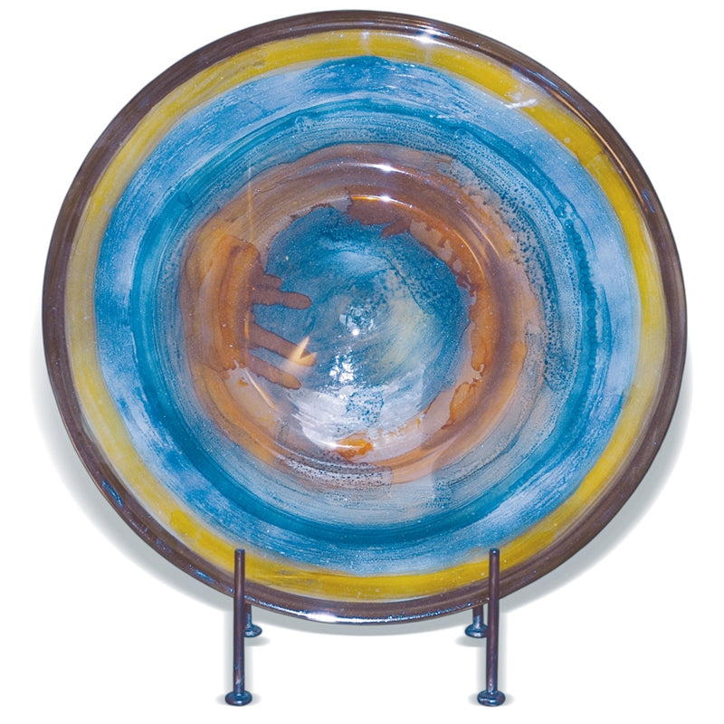 Wild Flower Glass Charger with Iron Stand